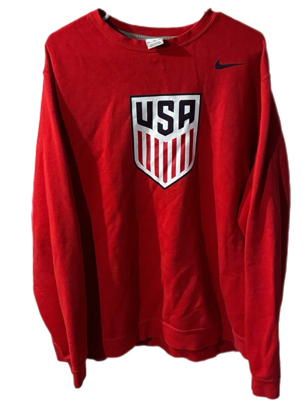 Nike Red USA Shield Crewneck Sweatshirt